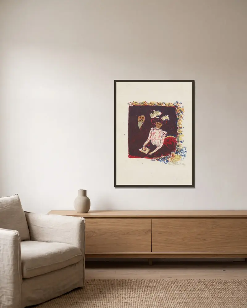 Frontispice pour la lithographie en couleurs av Pierre Bonnard inramad på en vägg