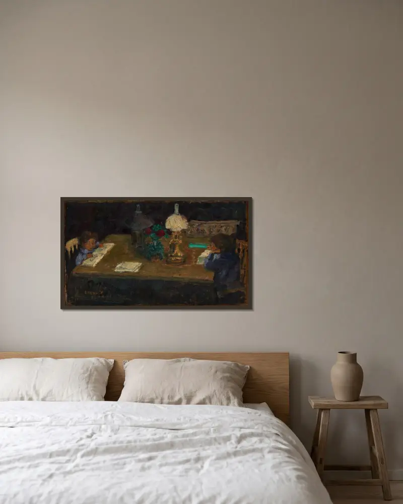 Wnętrze; Dzieci na tarasie, Pierre Bonnard w ramie na ścianie