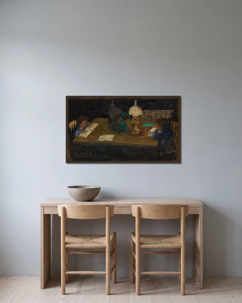 Wnętrze; Dzieci na tarasie, Pierre Bonnard w ramie na ścianie