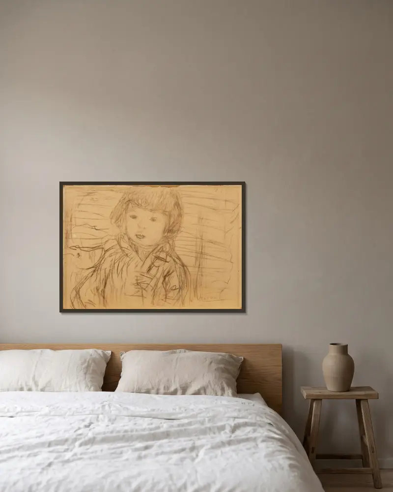 Isabelle Lecomte du Nouy enfant av Pierre Bonnard inramad på en vägg