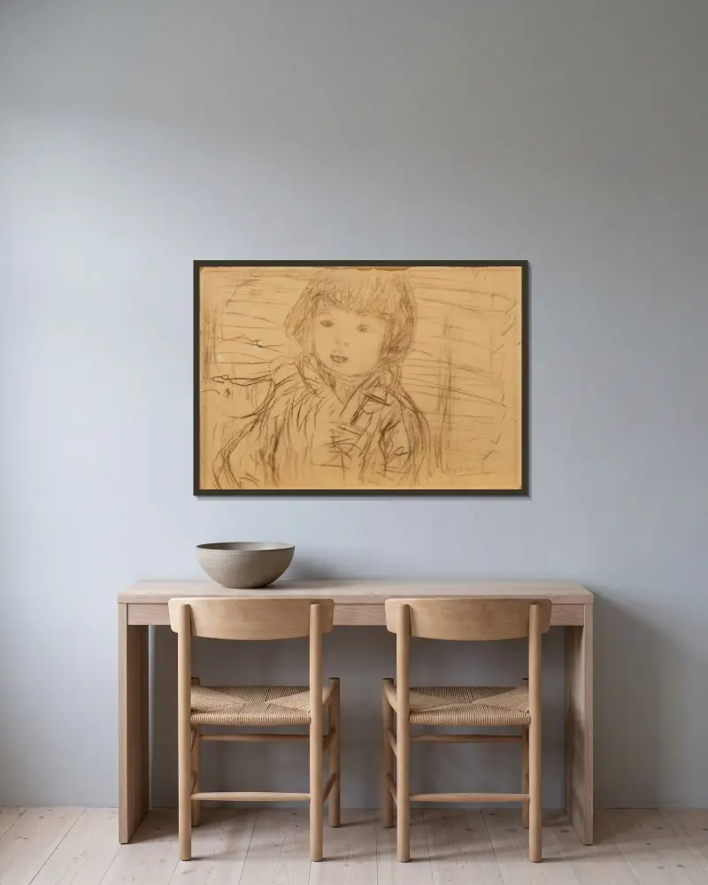 Isabelle Lecomte du Nouy enfant av Pierre Bonnard inramad på en vägg