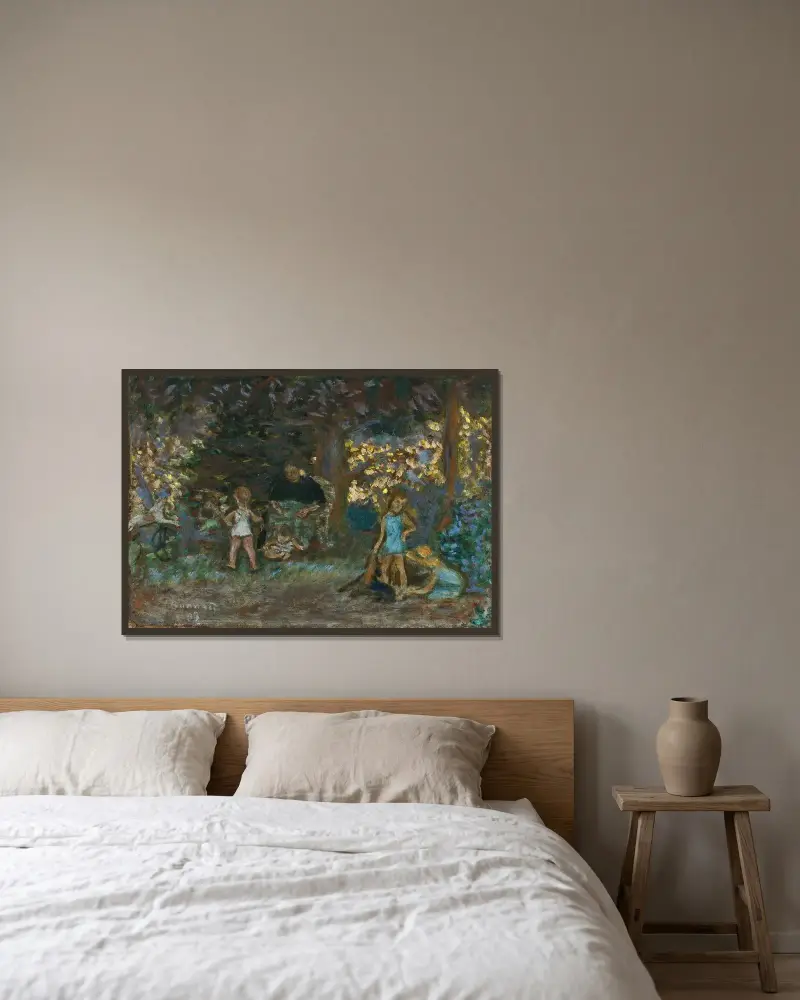 Jeux d’enfants (au Grand-Lemps) av Pierre Bonnard inramad på en vägg