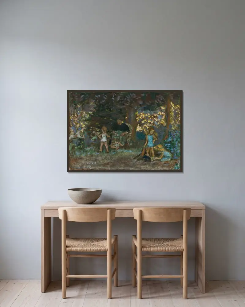 Jeux d’enfants (au Grand-Lemps) av Pierre Bonnard inramad på en vägg