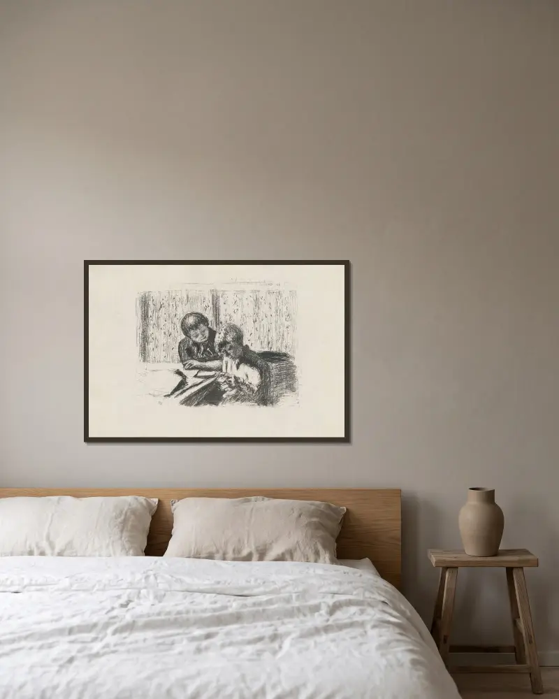 La lettre av Pierre Bonnard inramad på en vägg