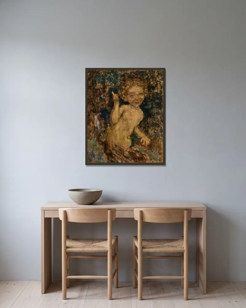 Le Faune av Pierre Bonnard inramad på en vägg