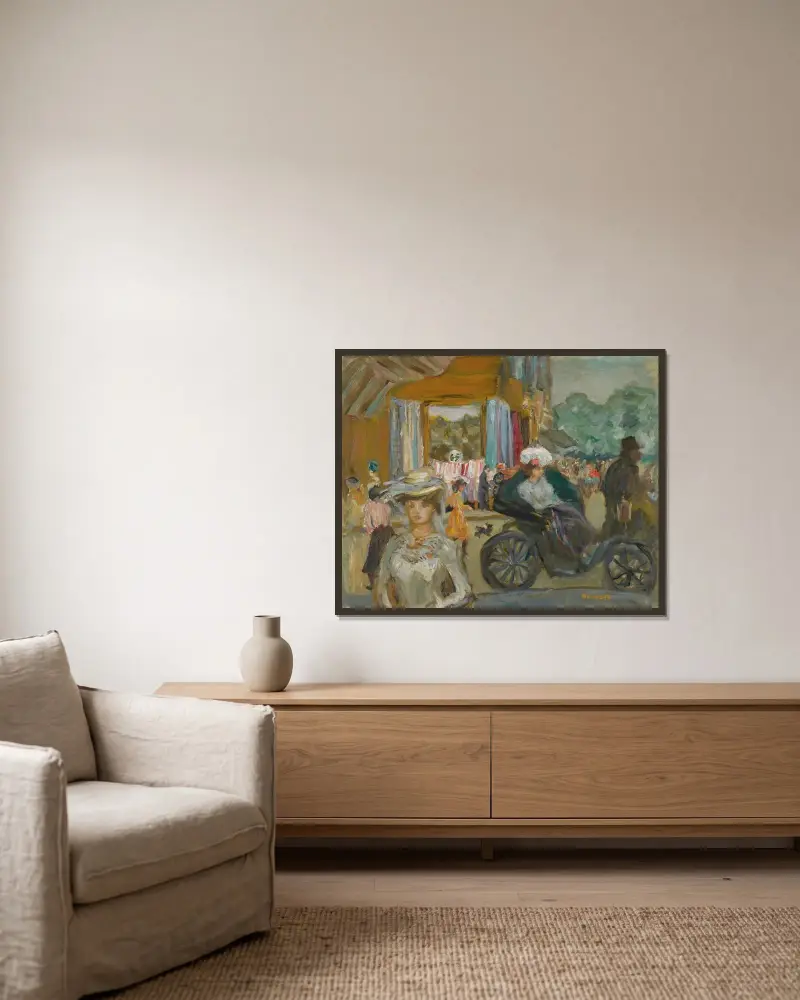 Le Fiacre av Pierre Bonnard inramad på en vägg