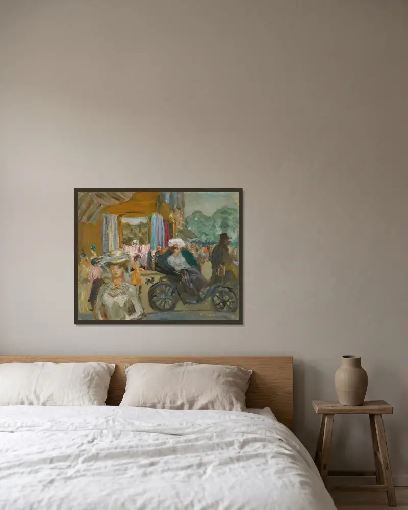 Le Fiacre av Pierre Bonnard inramad på en vägg
