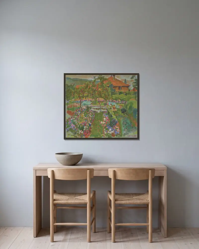 Blumen aus dem Küchengarten (Le Grand-Lemps) von Pierre Bonnard gerahmt an einer Wand