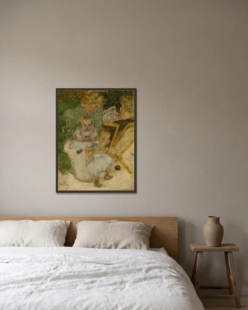 Die Mütter (Die Familie Cottet) von Pierre Bonnard gerahmt an einer Wand