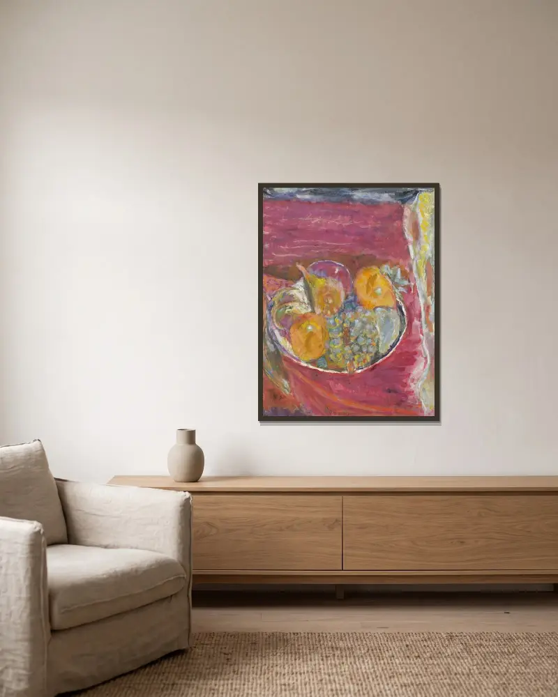 Les Raisins av Pierre Bonnard inramad på en vägg