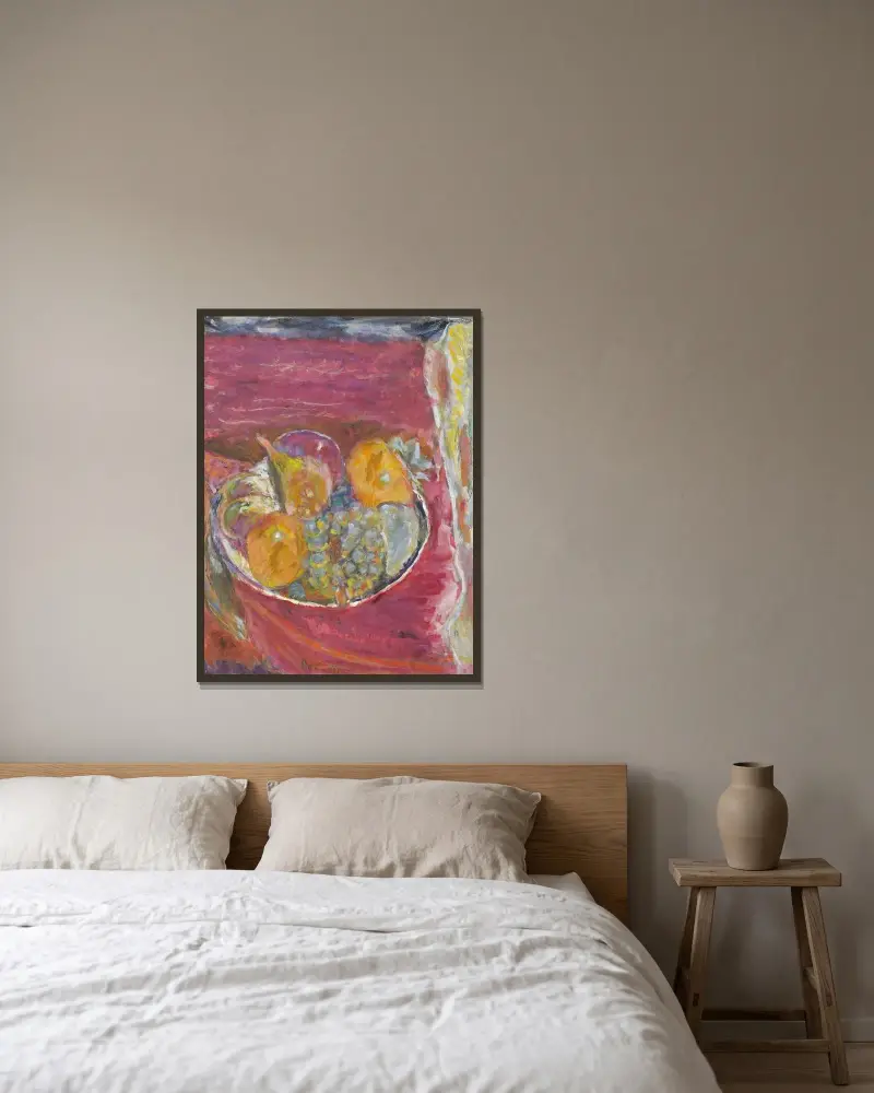 Les Raisins av Pierre Bonnard inramad på en vägg