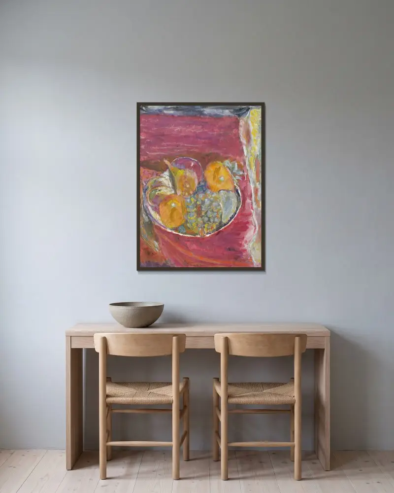 Les Raisins av Pierre Bonnard inramad på en vägg
