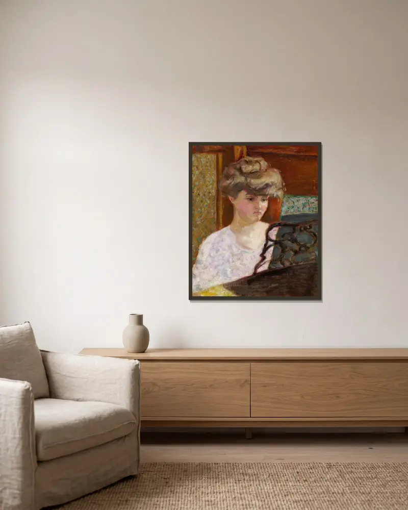 Misia u klavíru (Portrét Misie Natansonové), Pierre Bonnard v rámu na stěně