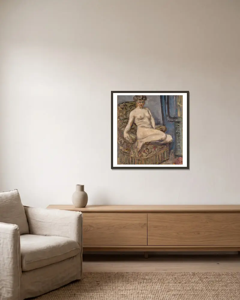 Model v křesle, Pierre Bonnard v rámu na stěně