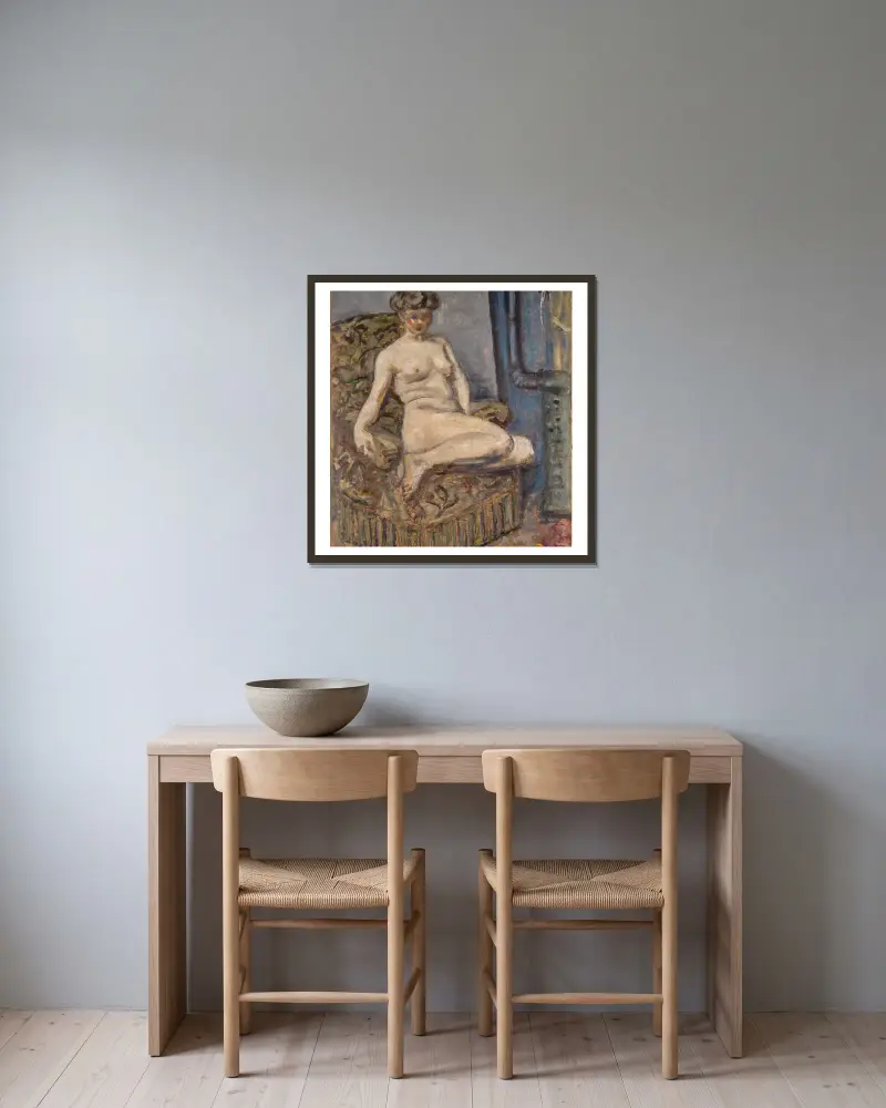 Model v křesle, Pierre Bonnard v rámu na stěně
