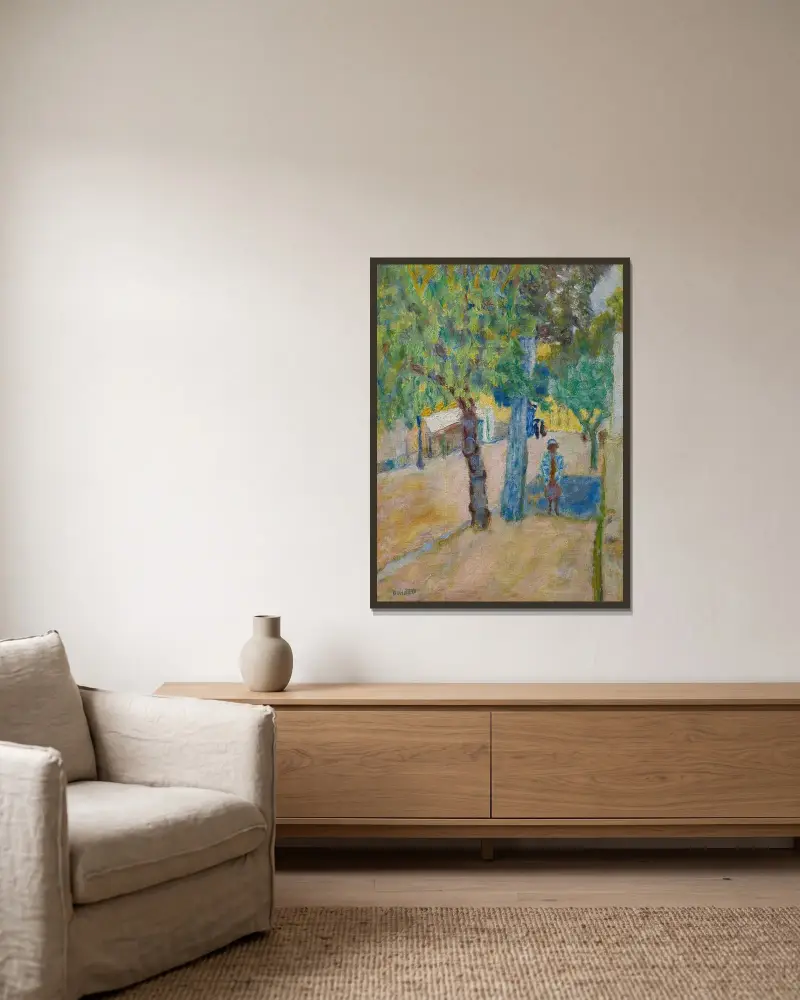 Figur under ett träd av Pierre Bonnard inramad på en vägg