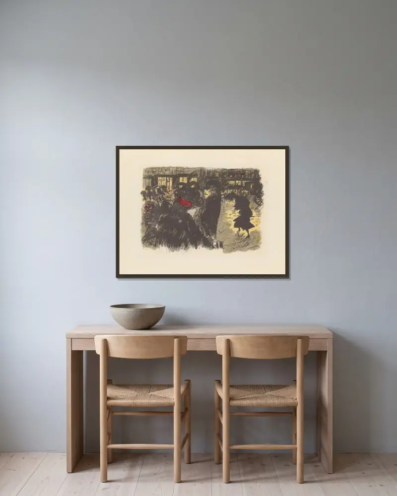 Place le soir av Pierre Bonnard inramad på en vägg