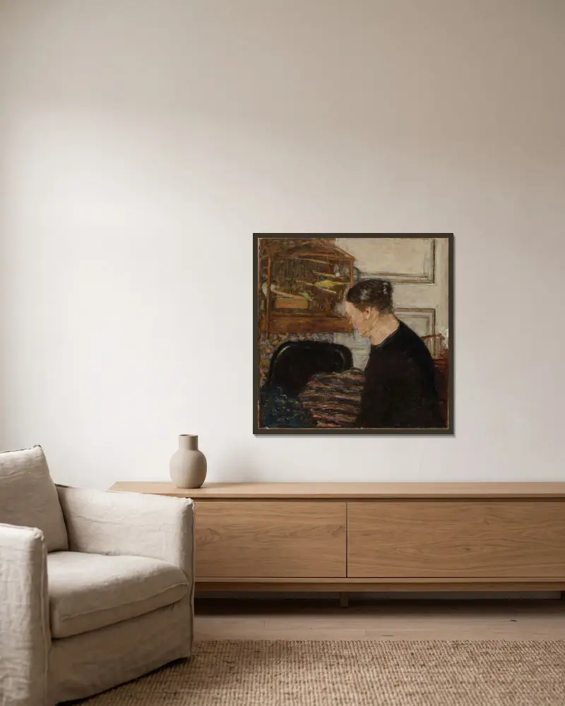 Porträtt av fru Frédéric Mertzdorff, konstnärens mormor av Pierre Bonnard inramad på en vägg