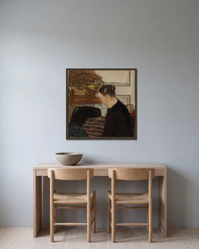 Porträtt av fru Frédéric Mertzdorff, konstnärens mormor av Pierre Bonnard inramad på en vägg