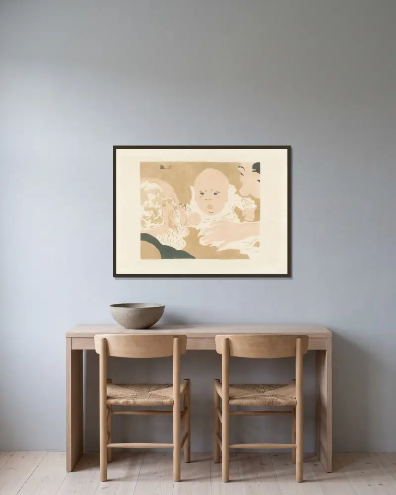 Scène de famille av Pierre Bonnard inramad på en vägg