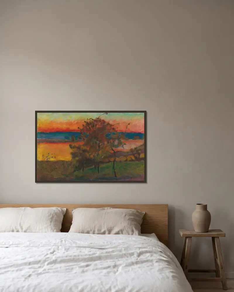 Soleil Couchant av Pierre Bonnard inramad på en vägg