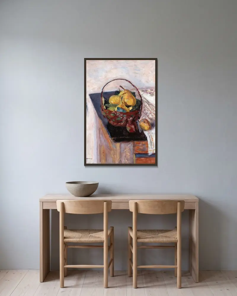 Fruktkorgen av Pierre Bonnard inramad på en vägg