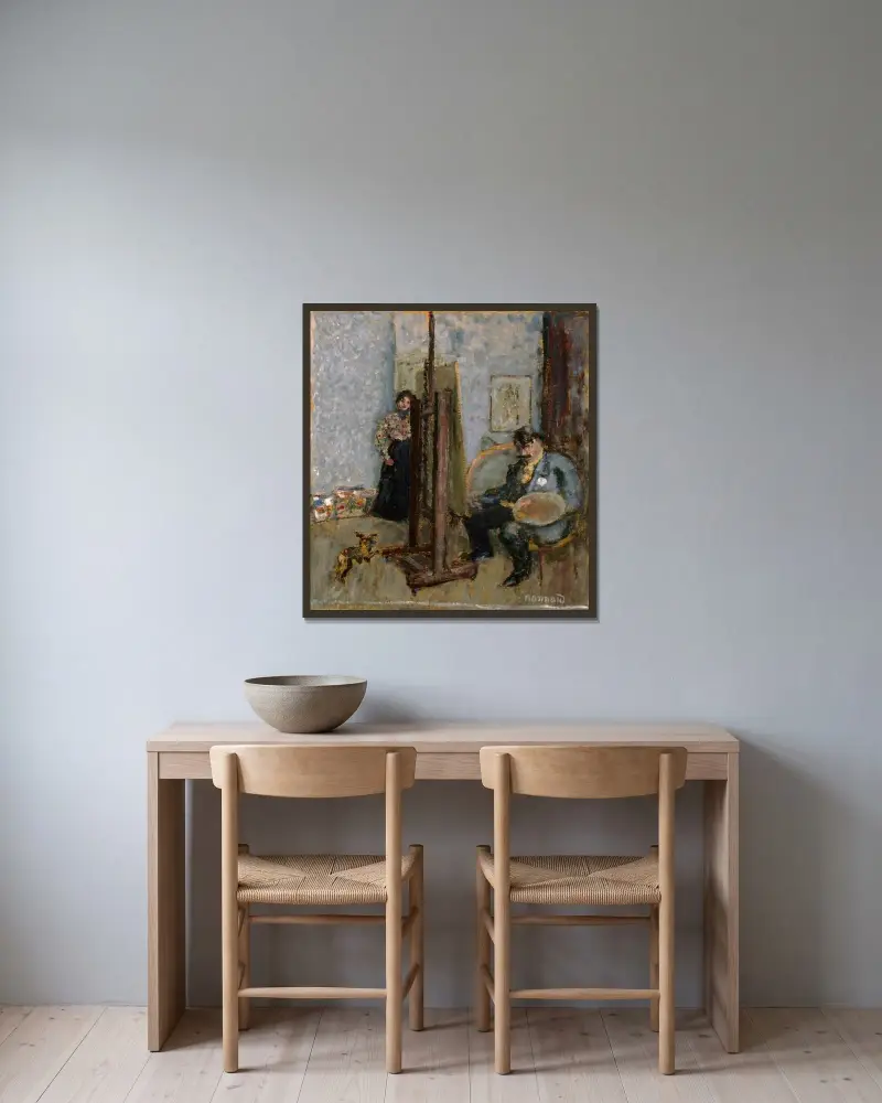 Das Atelier des Malers von Pierre Bonnard gerahmt an einer Wand