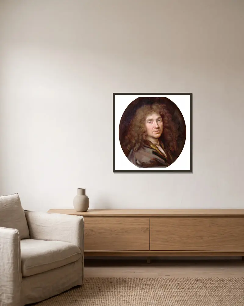 Molière von Pierre Mignard gerahmt an einer Wand