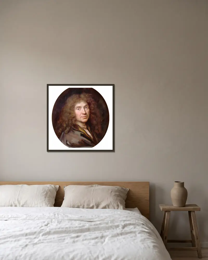 Molière von Pierre Mignard gerahmt an einer Wand