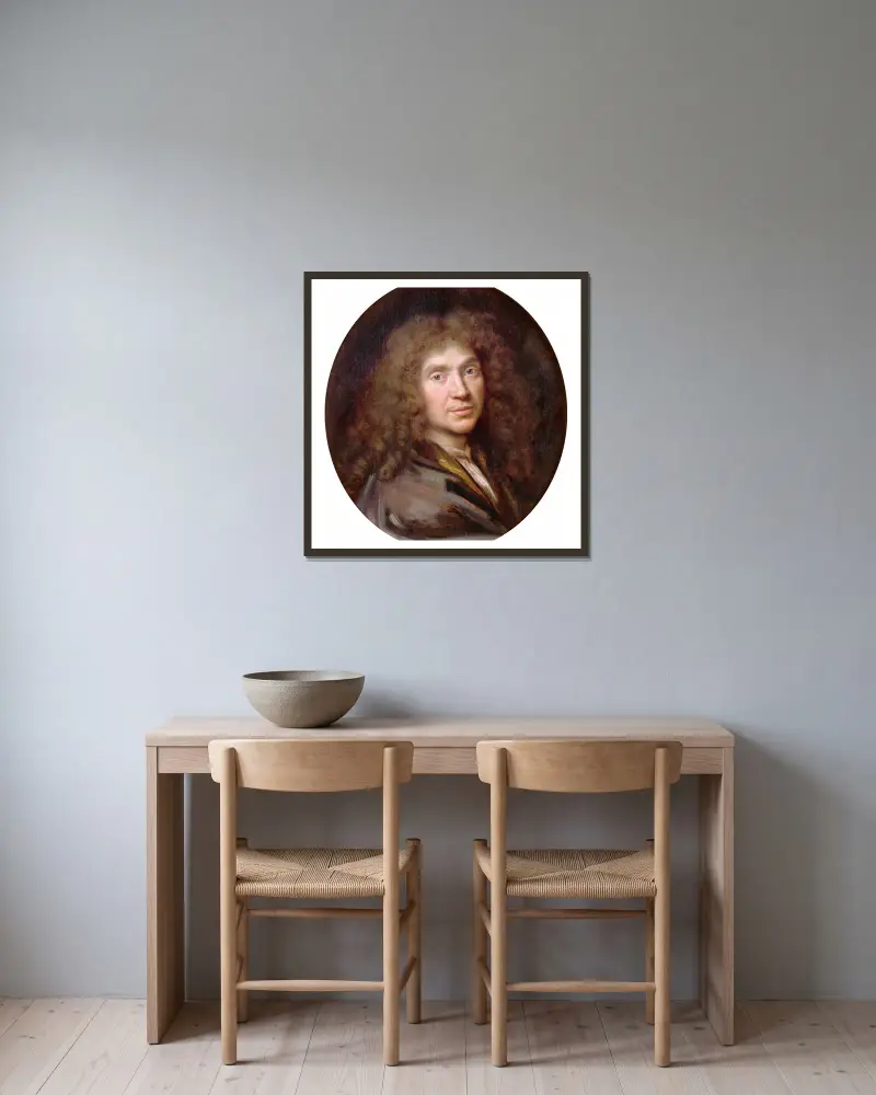 Molière von Pierre Mignard gerahmt an einer Wand
