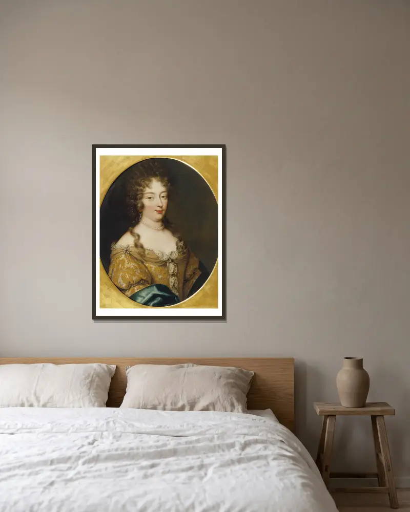Olympia Mancini (1639–1708) av Pierre Mignard inramad på en vägg