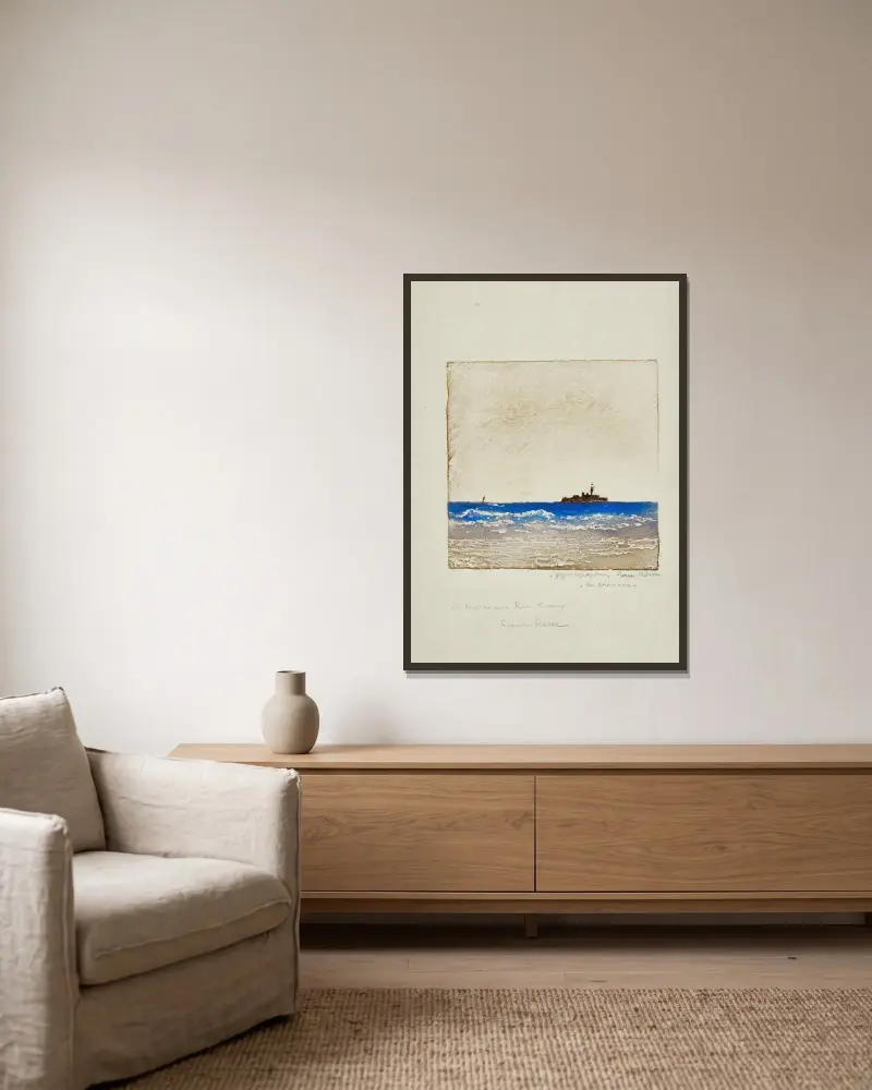 Croiseur von Pierre Roche gerahmt an einer Wand
