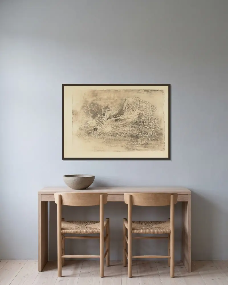 Die Anstrengung von Pierre Roche gerahmt an einer Wand