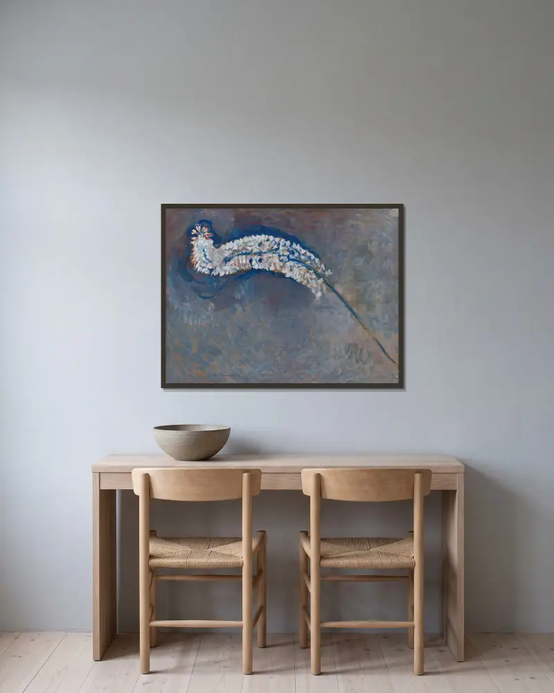 Foxtail Lily av Piet Mondrian inramad på en vägg