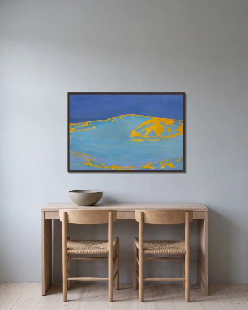 Summer, Dune in Zeeland av Piet Mondrian inramad på en vägg