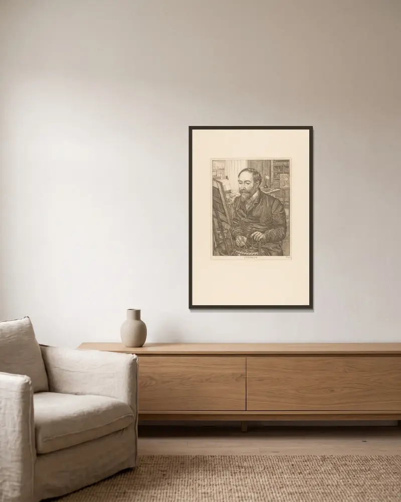 Portret Théophile'a Alexandre'a Steinlena, Pieter Dupont w ramie na ścianie