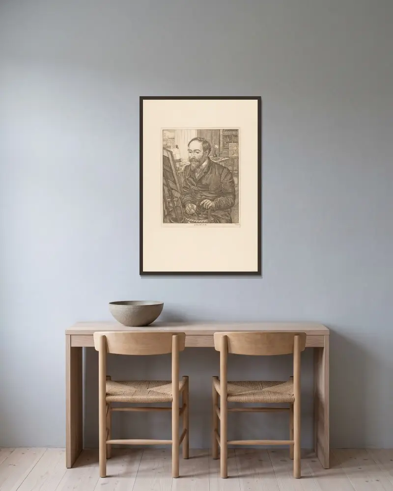 Portret Théophile'a Alexandre'a Steinlena, Pieter Dupont w ramie na ścianie
