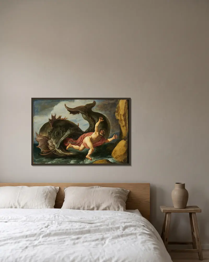 Jonáš a velryba, Pieter Lastman v rámu na stěně