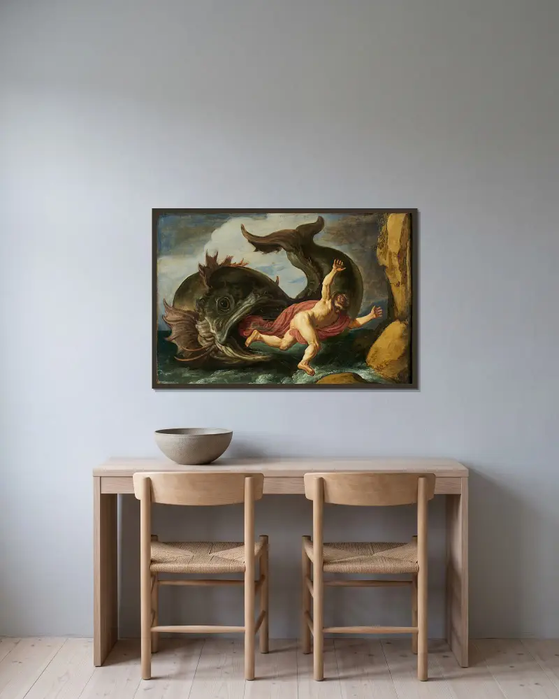 Jonáš a velryba, Pieter Lastman v rámu na stěně