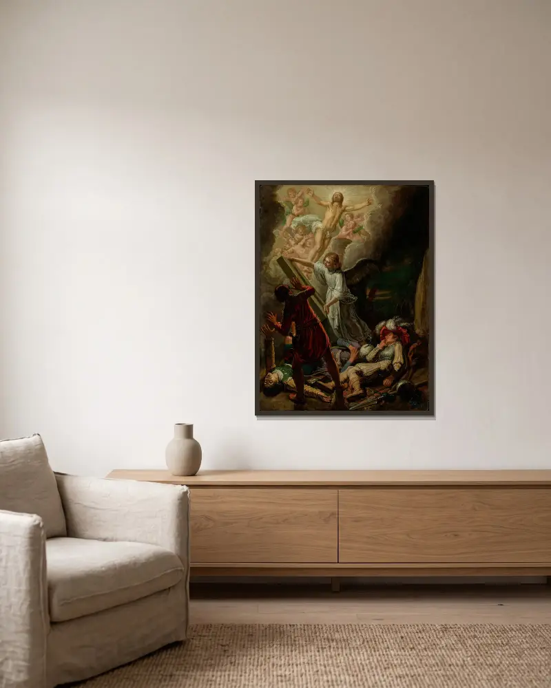Zmartwychwstanie, Pieter Lastman w ramie na ścianie