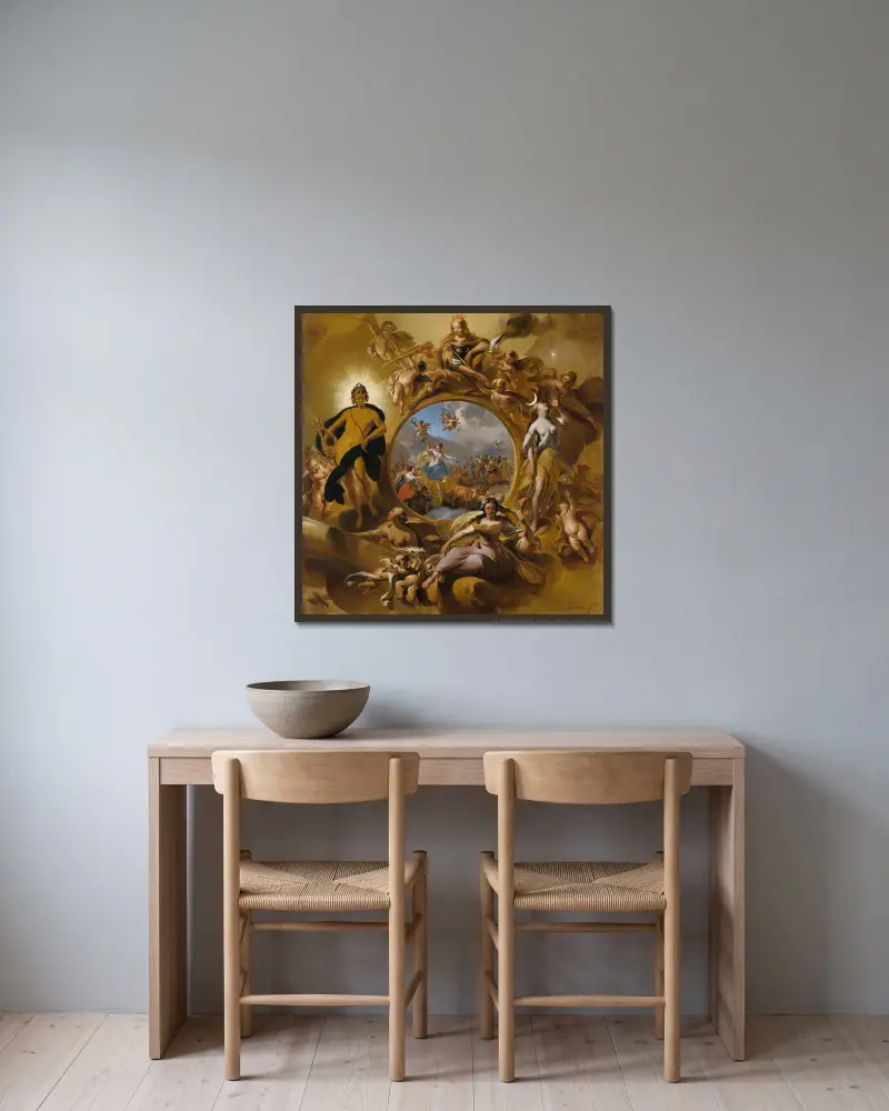 Vårallegori av Nicolaes Pietersz. Berchem inramad på en vägg