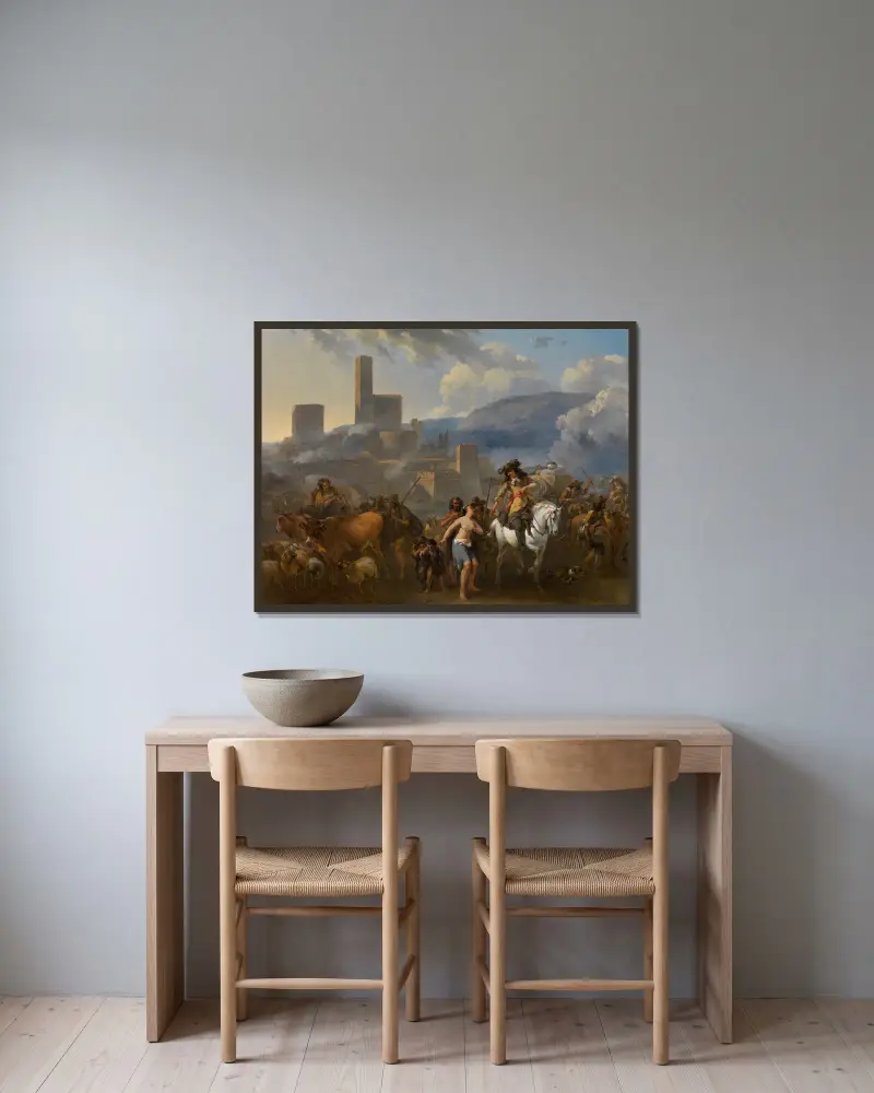 Czas wojny, Nicolaes Pietersz. Berchem w ramie na ścianie