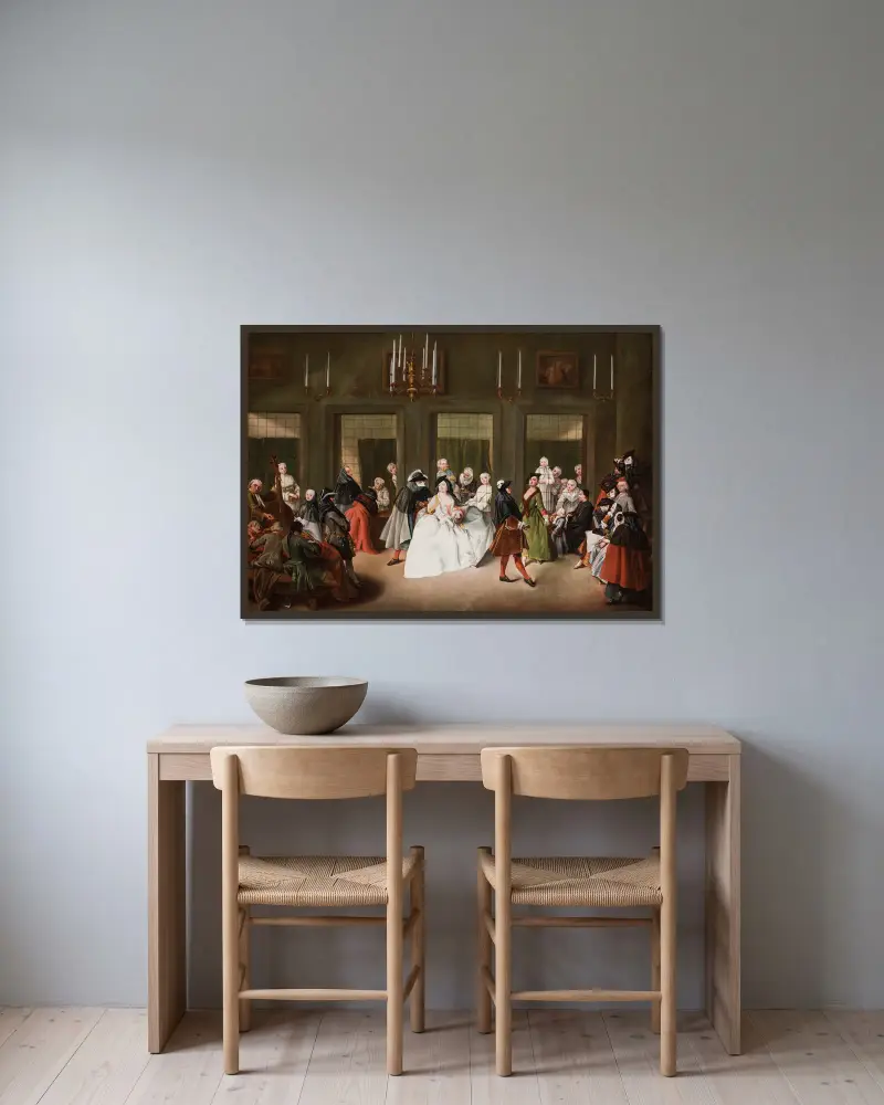 Salon w klasztorze, Pietro Longhi w ramie na ścianie