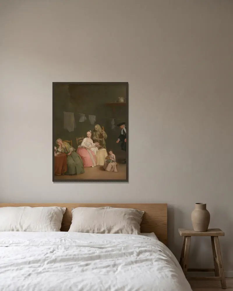 Czytanie listu, Pietro Longhi w ramie na ścianie