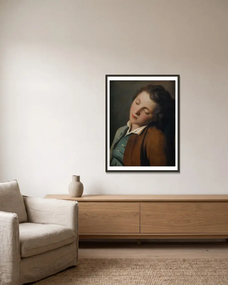 Young Boy Sleeping av Pietro Rotari inramad på en vägg