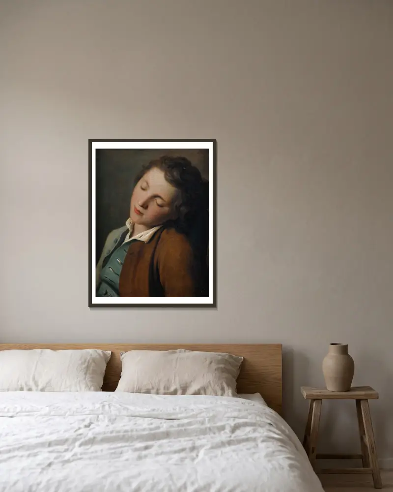 Young Boy Sleeping av Pietro Rotari inramad på en vägg