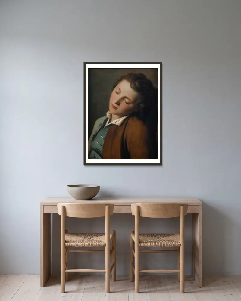 Young Boy Sleeping av Pietro Rotari inramad på en vägg