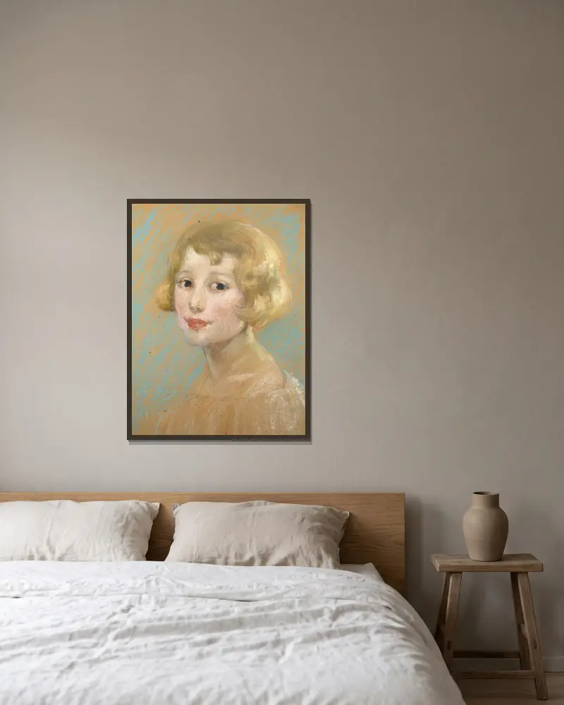 Světlovlasá dívka, Alice Pike Barney v rámu na stěně