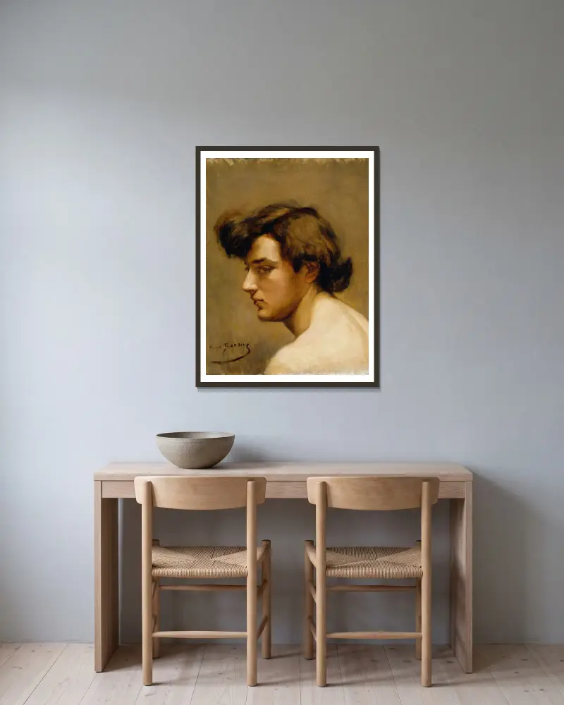 Endymion av Alice Pike Barney inramad på en vägg