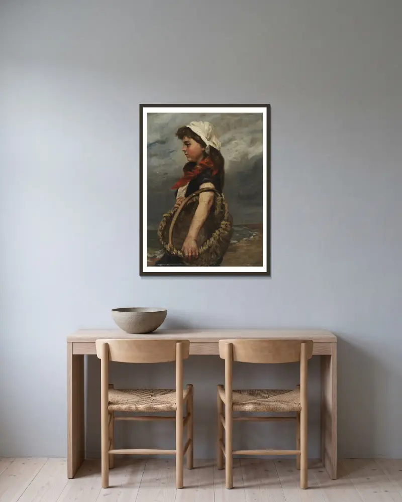 Mädchen mit Korb von Alice Pike Barney gerahmt an einer Wand